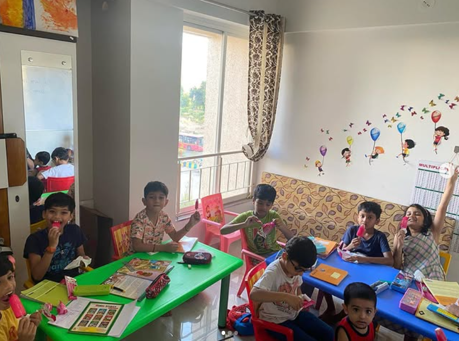 Children playing and learning